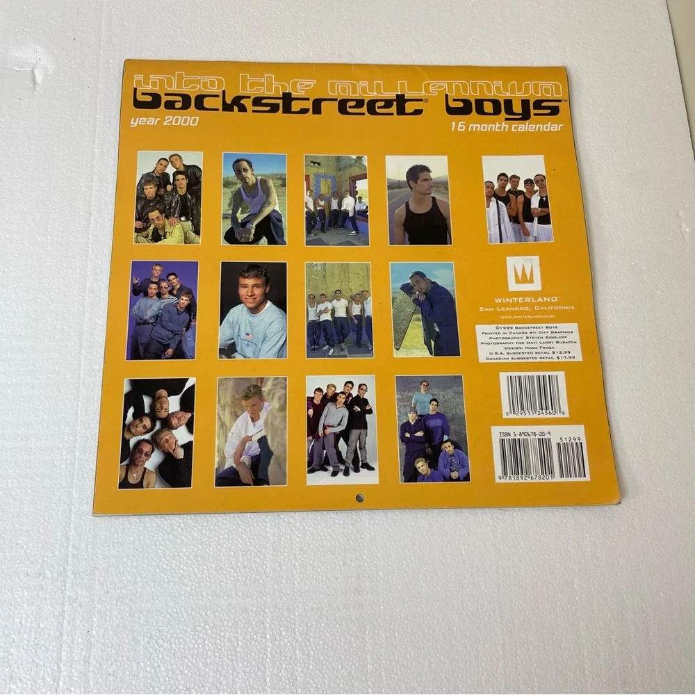 Vintage Backstreet Boys Into The Millennium Y2K 16 Month Calendar